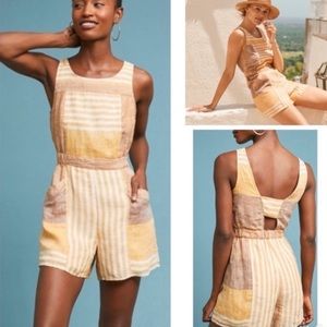 Anthropologie ett:twa Wesley Striped Linen Romper. Excellent condition.